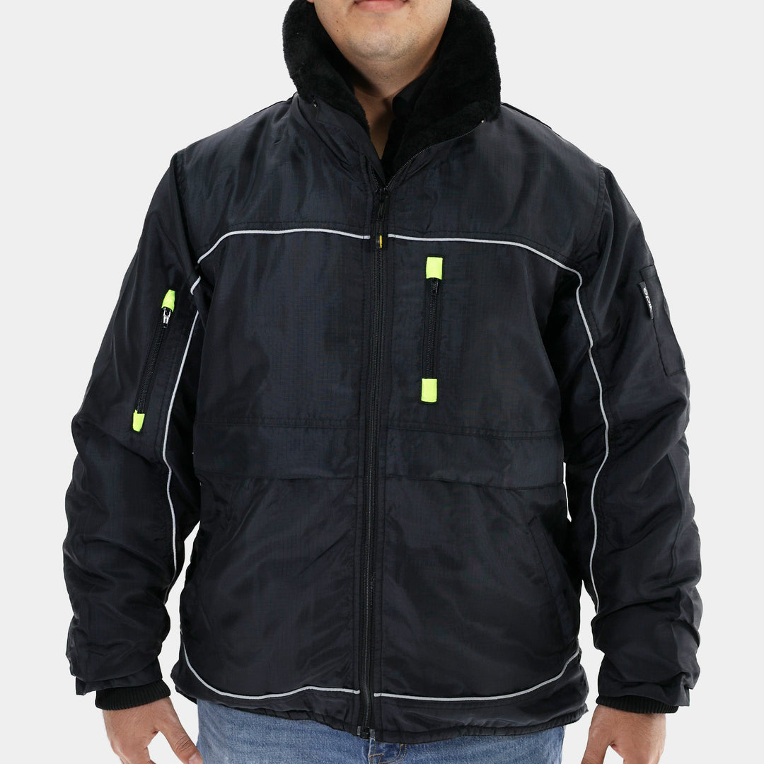 Epik Reflex Jacket - Black Cooler Jacket with Reflective Piping –  Techniclean