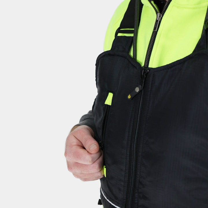 Epik Reflex Pro Black Insulated Bib Overalls Chest Zipper