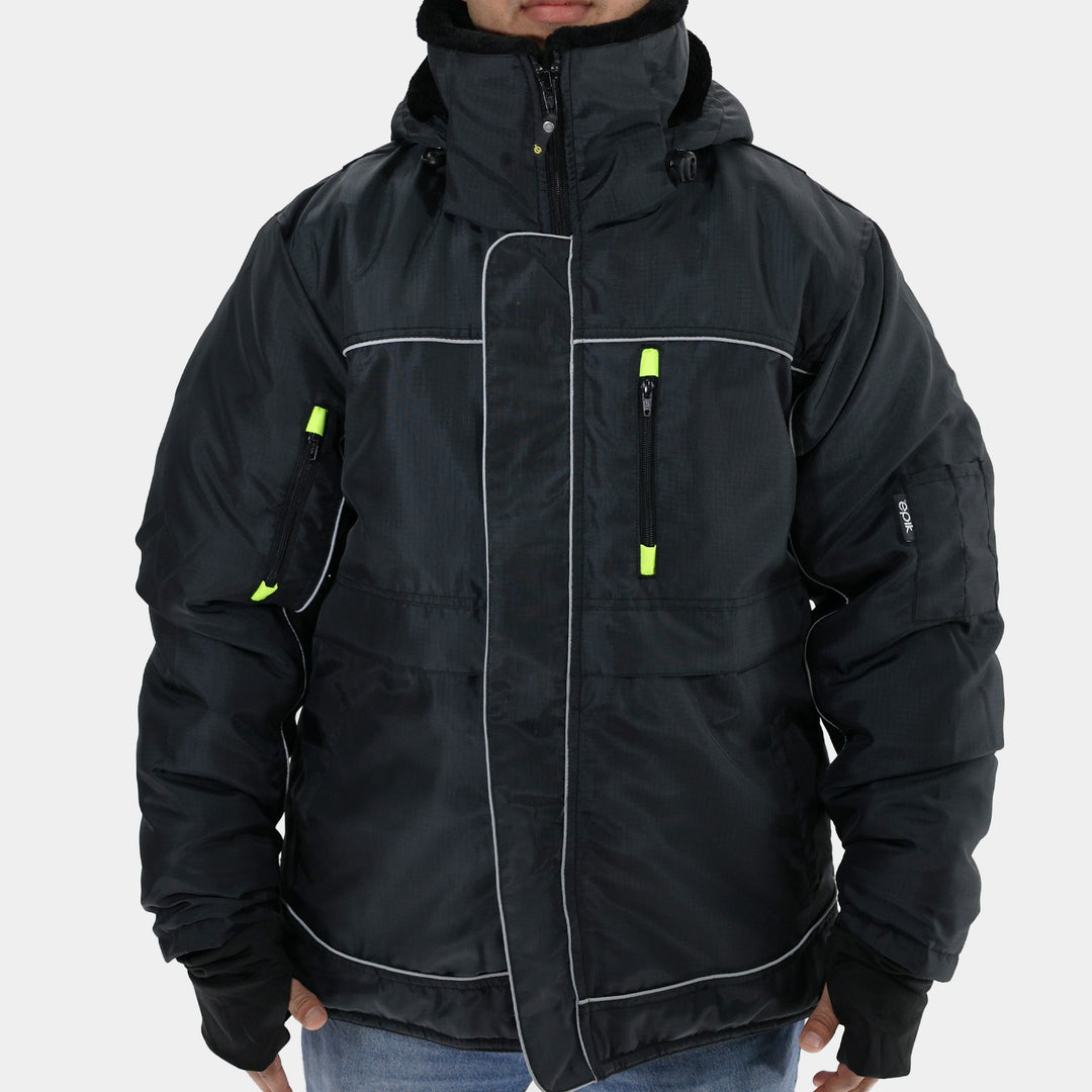 Epik Charcoal Black Reflex Pro Freezer Jacket Front 