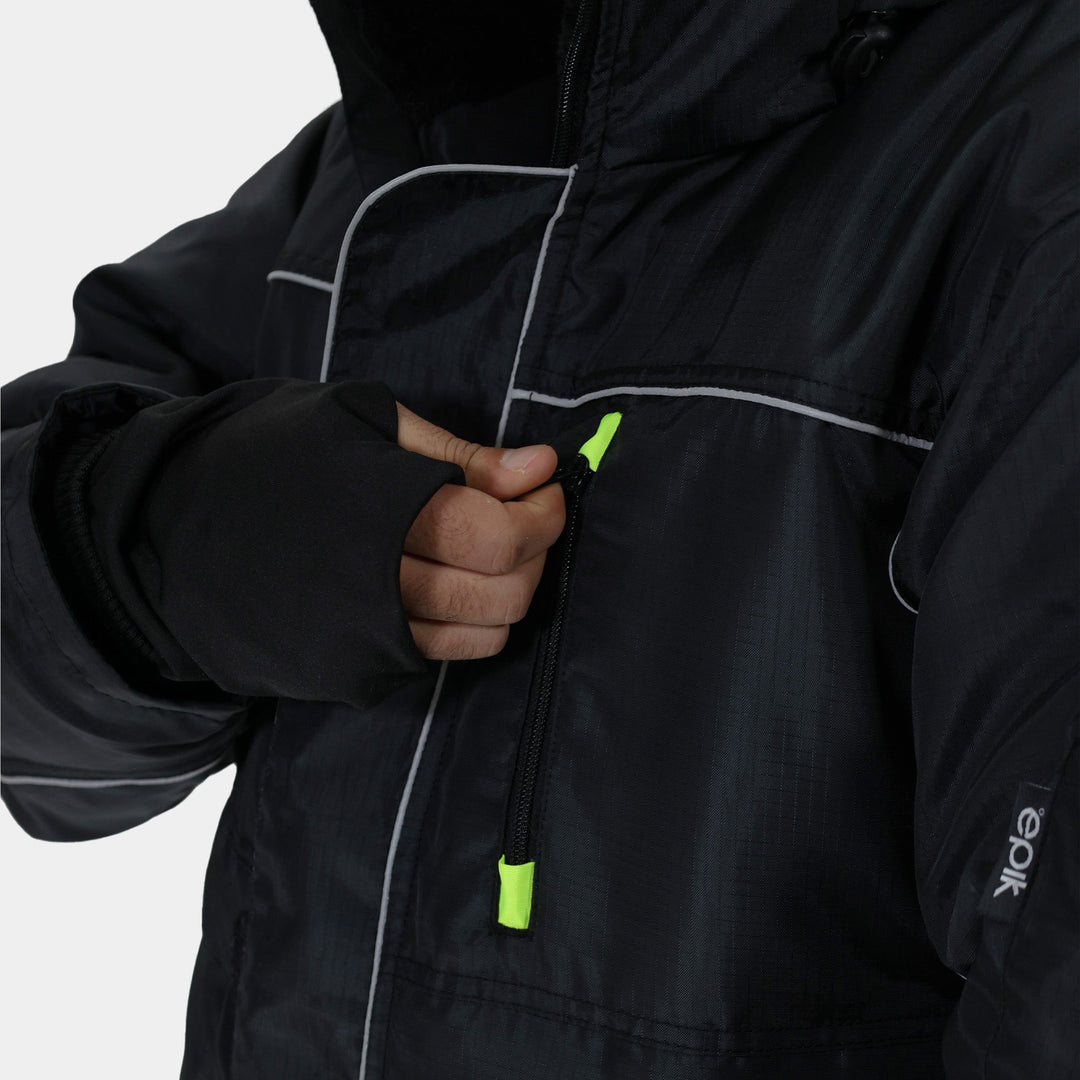 Epik Charcoal Black Reflex Pro Freezer Jacket Chest Zipper 