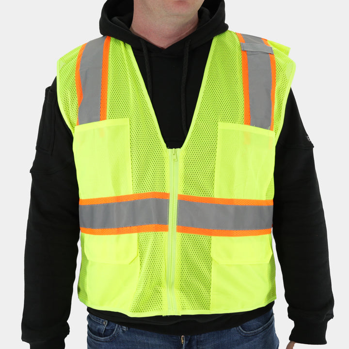 Premium Yellow Safety Vest With Zipper (1/ea)