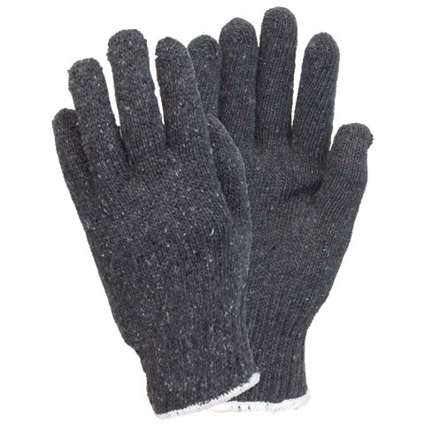 Grey Cotton Knit Glove - Mediumweight, 12 gloves per dozen.