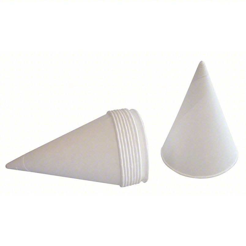 4oz White Paper Cone Cups with Rolled Rims - 5000 per case.