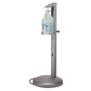 A stainless-steel EZ Step Portable Foot-Activated Dispenser, renowned in the food processing industry for industrial hygiene. Ideal for varied environments, it ensures touchless, cross-contamination-free dispensing with a robust open channel design for easy washdowns.