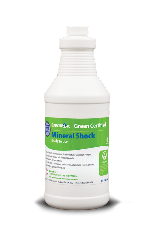 EnvirOx Mineral Shock Cleaner RTU - A quart-sized, ready-to-use cleaner in a 32-ounce bottle, with 12 bottles per case.