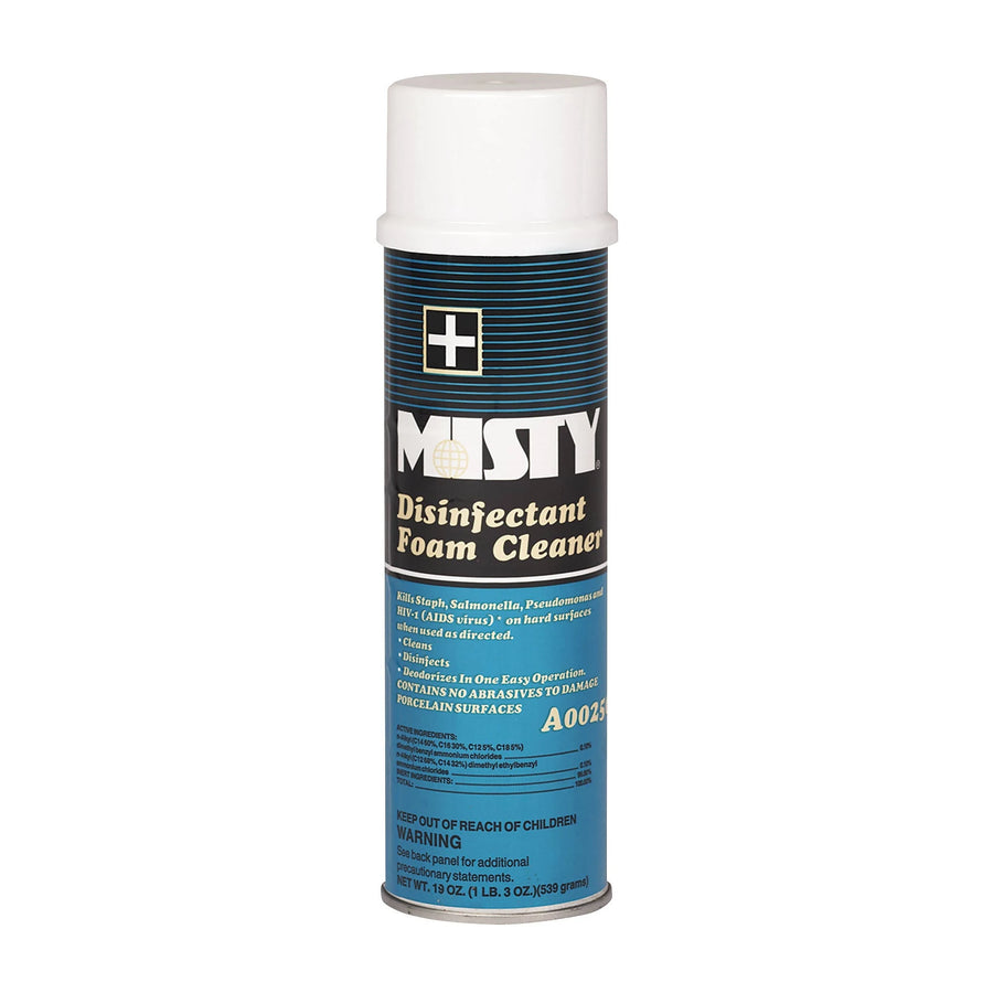 Misty Fresh Scent Disinfectant Foam in a 19 oz can (12/cs) for powerful cleaning and disinfection on various surfaces.