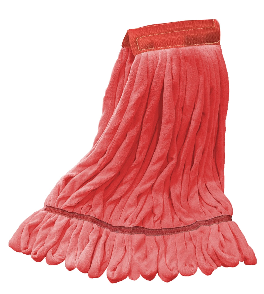 Red SmartColor RoughMop, a high-performance microfiber looped-end wet mop for commercial cleaning.