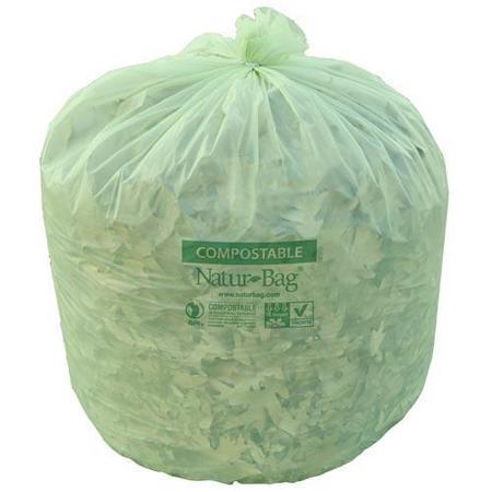 16"x17" Compostable Nature-Tec 0.65 mil Can Liners for sustainable waste management.
