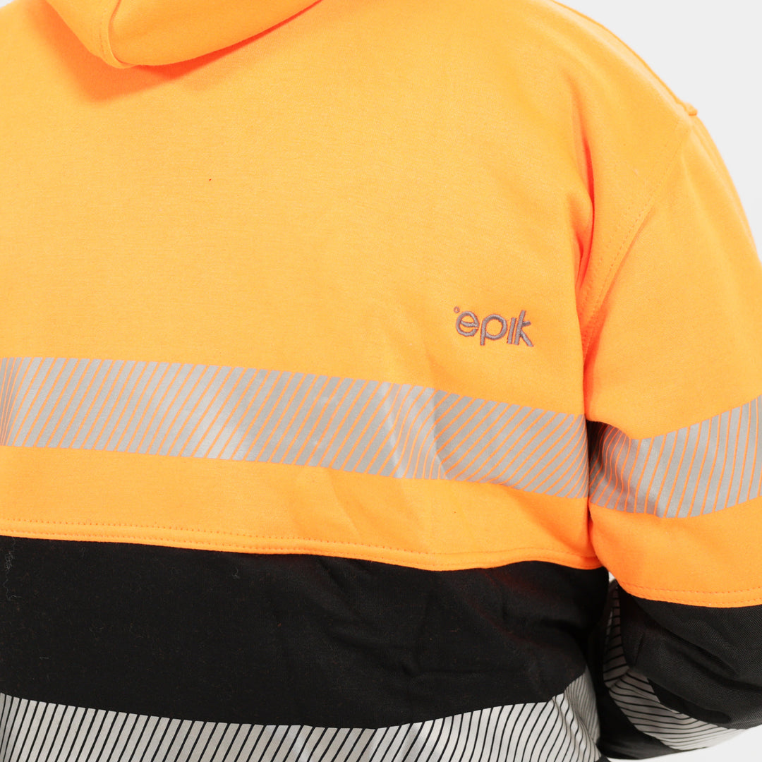 Epik Peak Pro Hi Vis Orange Hoodie back logo