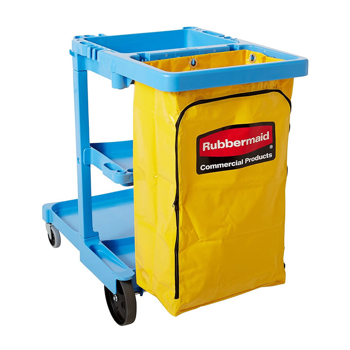 VINYL BAG Rubbermaid Janitors Cart Replacement, Zipped, Yellow (1/ea)