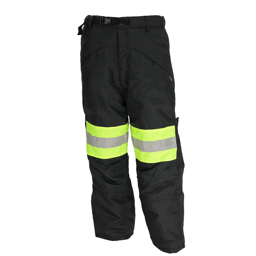 Reflex Pants - Black insulated pants with double reflective knee strips and zipper-protected pockets.