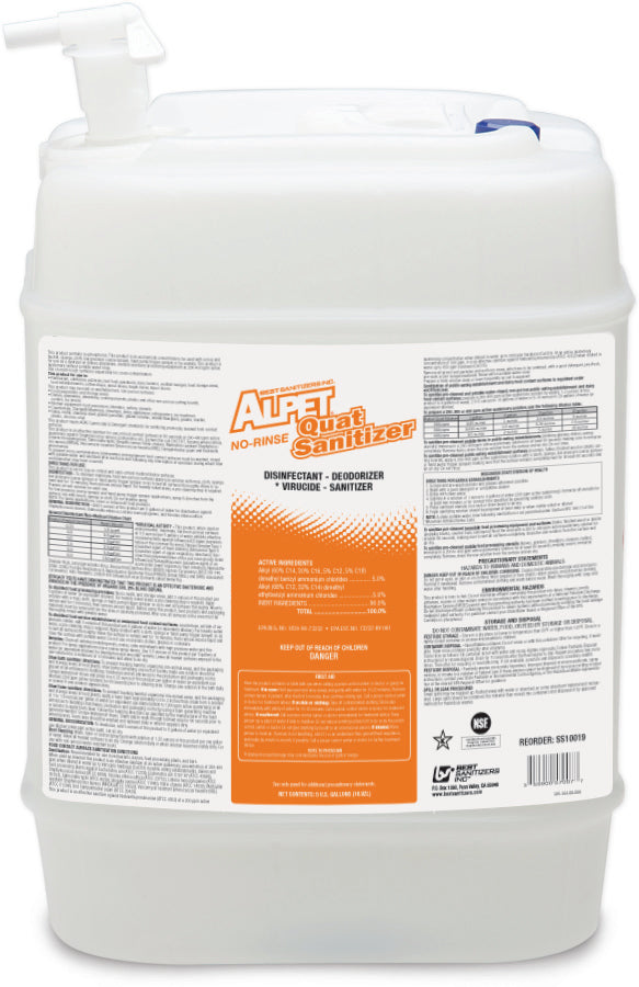 Alpet No-Rinse Quat Sanitizer - 5 Gallons