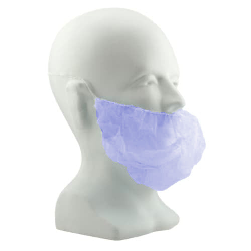 Blue Beard Guards - Spunbonded Polypropylene - Latex-Free - 19" - 100/bag 10bag/case - Personal Protection Wear