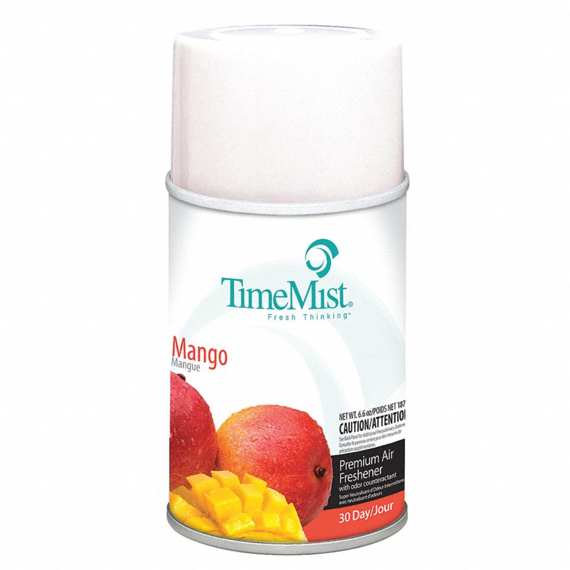 AIR FRESHENER TimeMist Metered Aerosol - Mango Scent - 6.6 oz - 30 Day Refill - Exotic Fragrance - TimeMist Dispenser Compatible