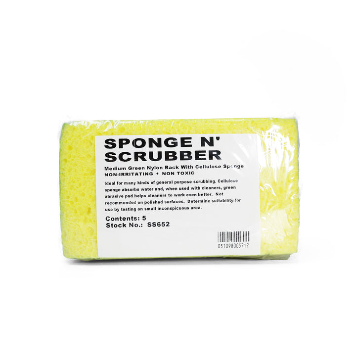 Techniclean Products Cellulose Scrub Sponge with Green scouring label packaging
