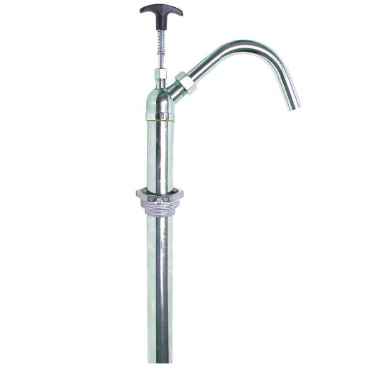 Best Sanitizers Stainless Steel Pump - High-quality drum pump for aggressive chemicals and industrial use with 22oz per stroke capacity.