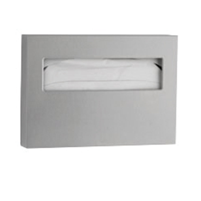 A stainless steel universal seat cover dispenser, offering both elegance and hygiene.