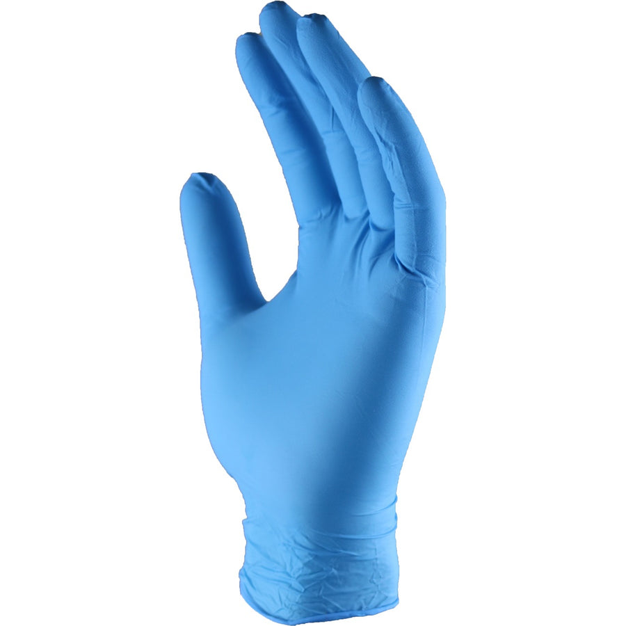 Blue Nitrile Gloves, Powder-Free, 5 mil thickness, 100 gloves per box.
