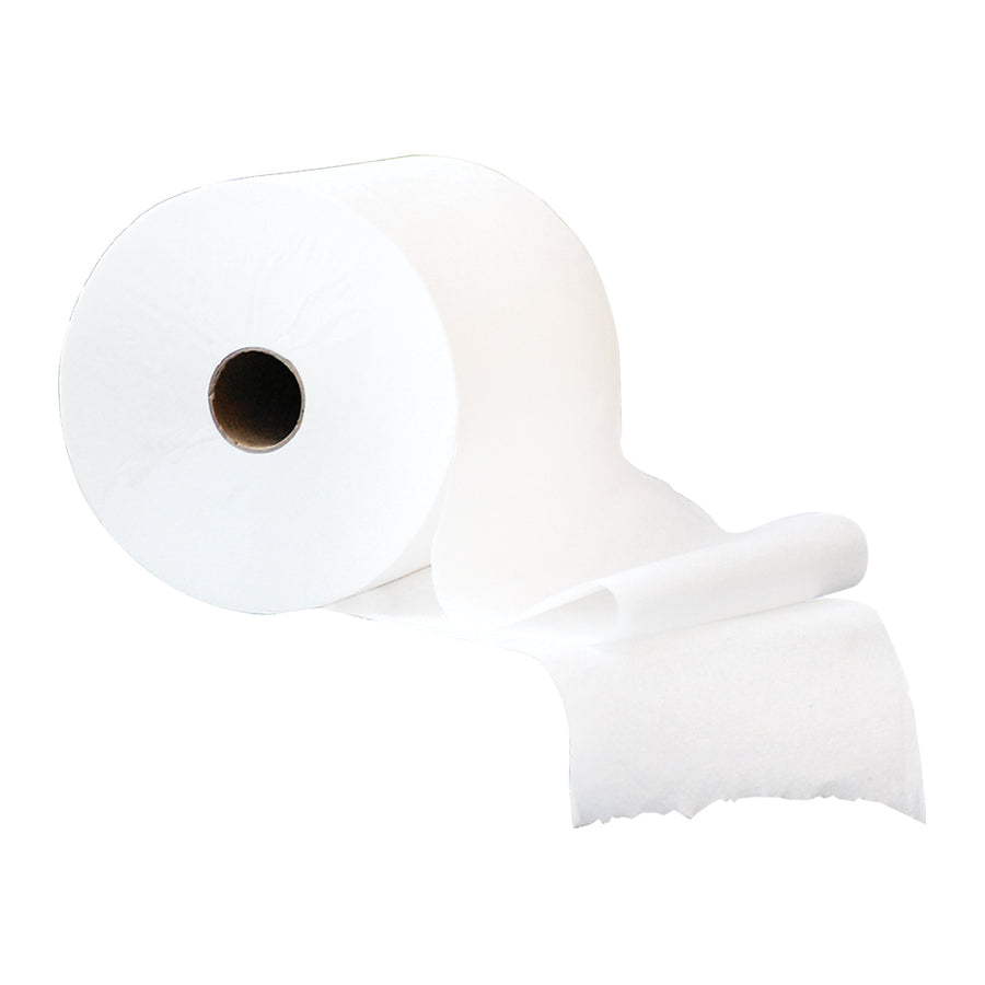 8" x 850' Cleá Premium TAD White Hand Towel Roll for Efficient Hand Drying