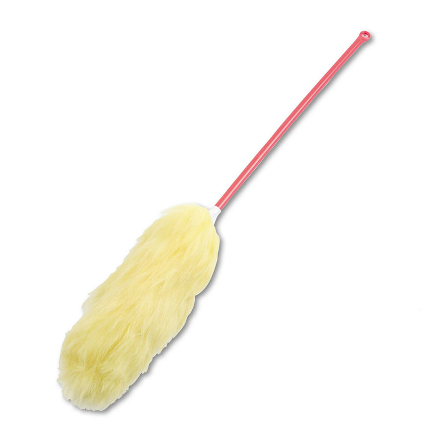 26" Lambs Wool Duster - Genuine Lambswool - Safe for All Surfaces - Washable and Lightweight - Plastic Handle with Hang-up Hole