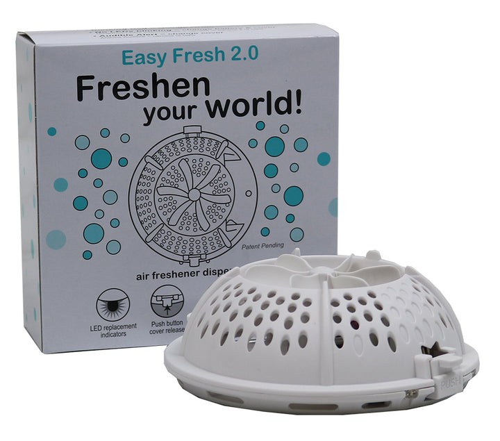EcoFresh Air Freshener Dispenser - A modern air freshener dispenser in a restroom.