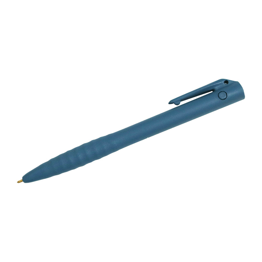 Metal Detectable Non-Retractable Pen with Pocket Clip in Blue Ink. Engineered for reliability and safety in demanding industrial environments. Complies with EU and FDA standards.