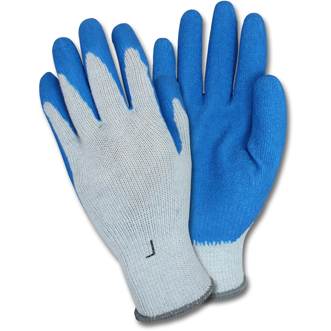 Blue/Grey Coated Knit Gloves - Versatile and Comfortable Work Gloves available in sizes small to extra large