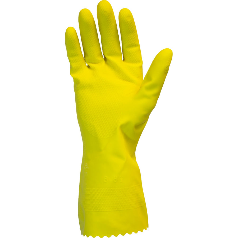 18 Mil Amber Unlined Latex Gloves for maximum protection and grip.