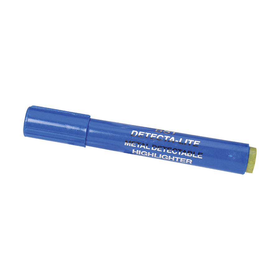 Metal Detectable Permanent Marker with black ink and a blue body, featuring a bullet tip for precise markings.