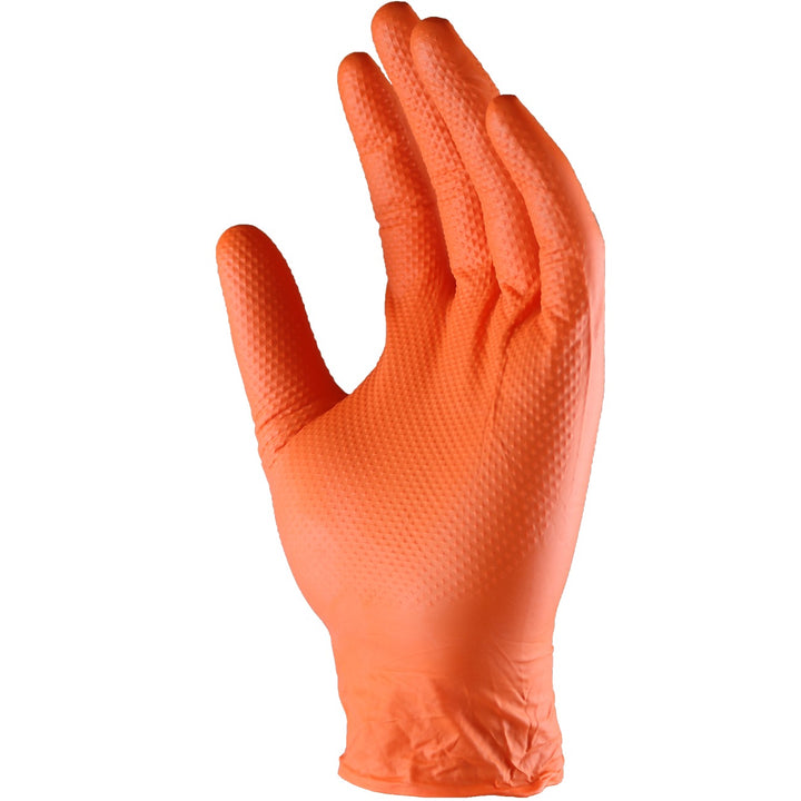 Nitrile Heavy Duty Orange Gripper Glove (100/bx)