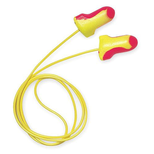 Laser Lite Corded Ear Plug – High-vis disposable foam earplugs with contoured T-shape for easy insertion. Excellent noise reduction in low-pressure environments. Smooth, soil-resistant closed-cell foam for hygiene. Sold in boxes of 100 pairs.