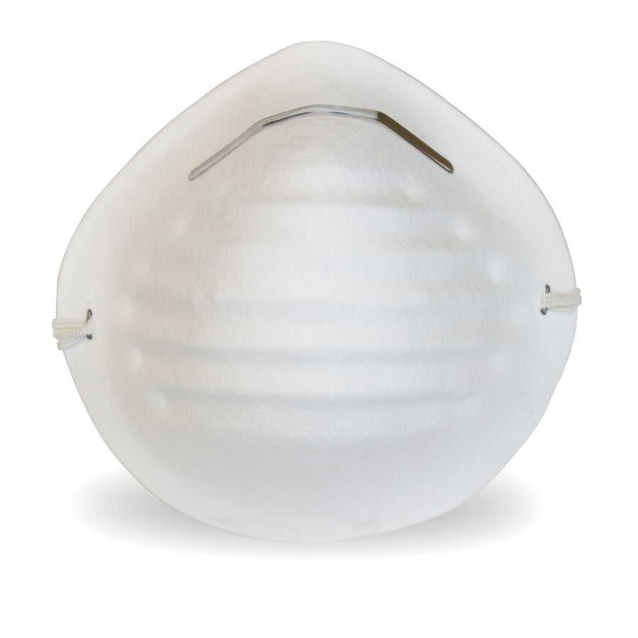 White Nuisance Dust Mask - Pack of 50 masks made of durable polyester material, ensuring a snug fit for all face sizes.