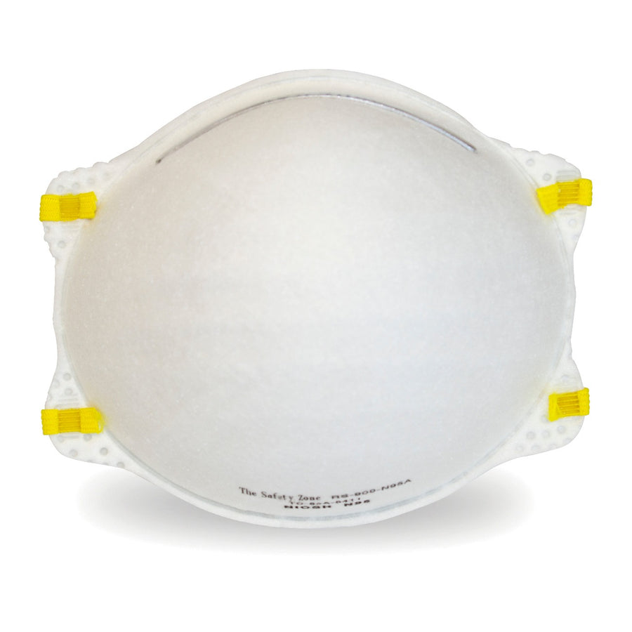 White NIOSH Respirator – Box of 20, made of Polyester/Polypropylene for comfort and durability. Packaged 20 respirators per box, with 12 boxes per case for bulk orders.